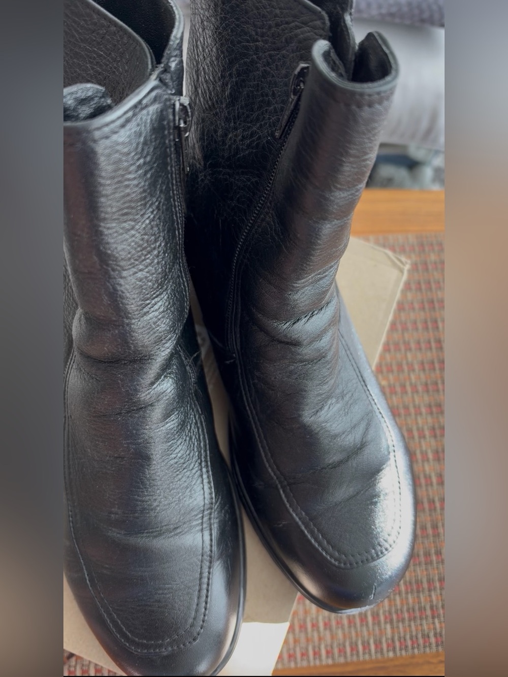 Black Women's Leather Boots - Meisi